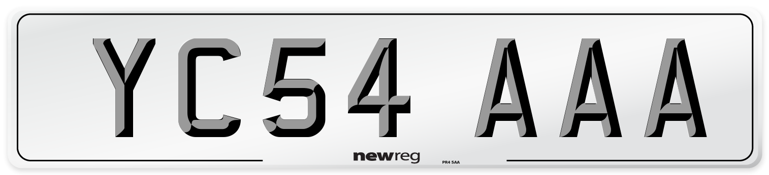 YC54 AAA Number Plate from New Reg